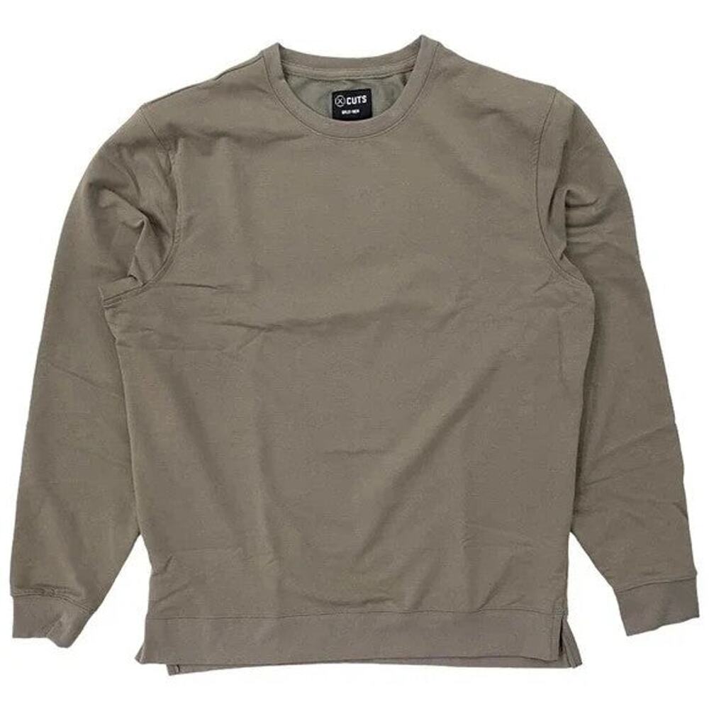 Cuts Coyote Pullover Crew Split-Hem Sweatshirt- L - image 2